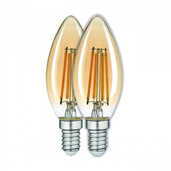 Лампа FIL V-WATT Amber C35 4W E14 2800K-A 320Lm 2 шт/уп