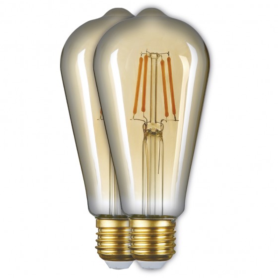 Лампа FIL V-WATT Amber ST64 8W E27 2800K-A 640Lm 2 шт/уп