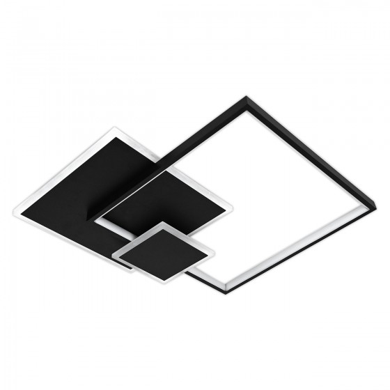 Люстра LED Auren-84 BK 84Вт, 3000-6400К, 300-7140 Лм, пульт ДУ, 500×500х70мм, черная, ULLATUS