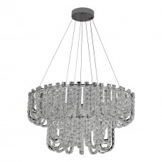 Люстра подвесная хрустальная LED CRISTAL-ART 148Вт CHR 4500K, 12580Лм 800+500х1200мм хром NEW ARTIER