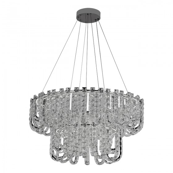Люстра підвісна кришталева LED CRISTAL-ART 148Вт CHR 4500K, 12580Лм 800+500х1200мм хром NEW ARTIER