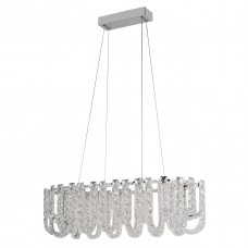 Люстра подвесная хрустальная LED CRISTAL-ART 84Вт CHR, 4500K, 7140Лм 800+350х1200мм хром, NEW ARTIER