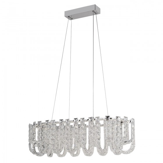 Люстра підвісна кришталева LED CRISTAL-ART 84Вт CHR, 4500K, 7140Лм 800+350х1200мм хром, NEW ARTIER