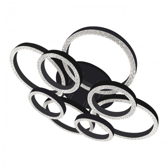 Люстра LED Christy-R-150Вт BK, 3000-6000К, 300-12000 Лм, пульт ДУ, 615х615х125мм, чор. NEW ARTIER