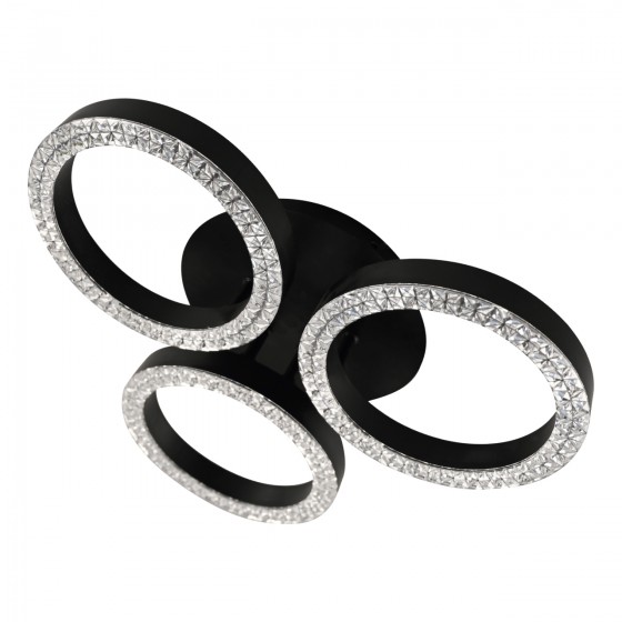 Люстра LED Christy-R-44Вт BK, 3000-6000К, 300-3520 Лм, пульт ДУ, 385х385х85мм, чор. NEW ARTIER