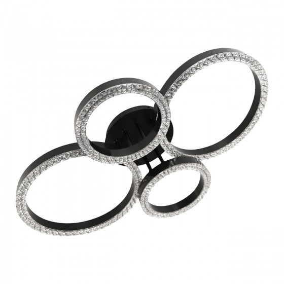 Люстра LED Christy-R-80Вт BK, 3000-6000К, 300-6400 Лм, пульт ДУ, 660х465х125мм,чор. NEW ARTIER