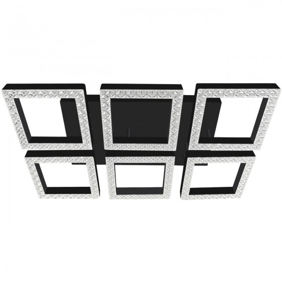 Люстра LED Christy-S-110Вт BK, 3000-6000К, 300-8800 Лм, пульт ДУ, 605х390х85мм, чор. NEW ARTIER