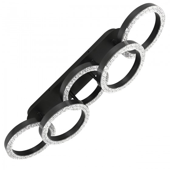 Люстра LED Christy-S-75Вт BK, 3000-6000К, 300-6000 Лм, пульт ДУ, 390х390х85мм, чорн. NEW ARTIER