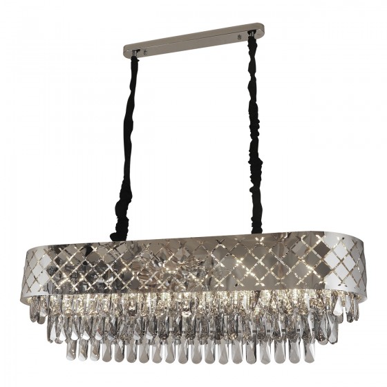 Люстра подвесная хрустальная Cris-Art Structa CH E14x12, 1000x300x290мм, хром, метал, NEW ARTIER