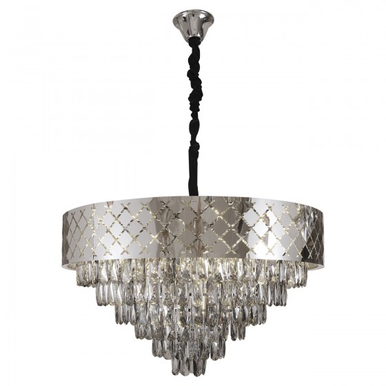 Люстра подвесная хрустальная Cris-Art Structa CH E14x8, 400x300мм, хром, метал, NEW ARTIER
