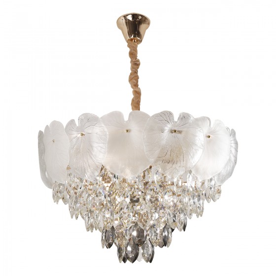 Люстра подвесная хрустальная Cris-Art Vela GL E14x8, 400x280мм, золото, метал, NEW ARTIER
