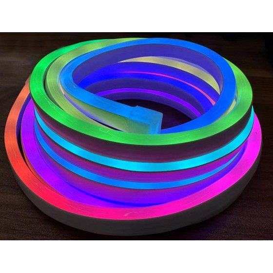 Неон гнучкий FOSS RGB, 3032-150 LED RGB-AB, 30 Вт, DC5V, з пультом ДК, USB+Bluetooth app control, 7мм*14мм, IP65, 5 метрів, V-Watt