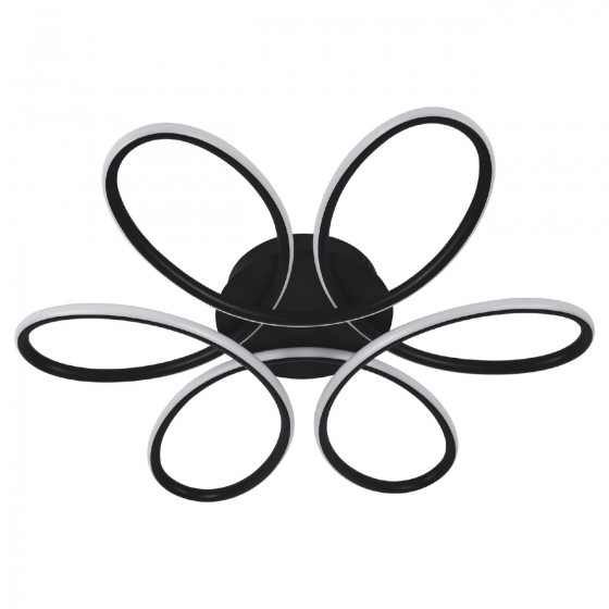 Люстра LED GEMINI 90Вт BK, 3000-6400К, 300-7650Лм, пульт ДУ, 500x495х110мм, чорний, метал, V-WATT