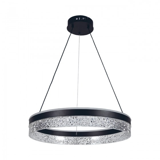 Люстра LED Krona-78Вт BK, 78W, 3000-6400К, 300-6630lm, 500×84мм, алюм., черный, д/к, ULLATUS
