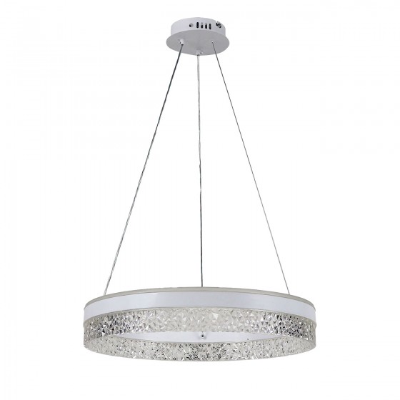Люстра LED Krona-78Вт WH, 78W, 3000-6400К, 300-6630lm, 500×84мм, алюм., белый, д/к, ULLATUS
