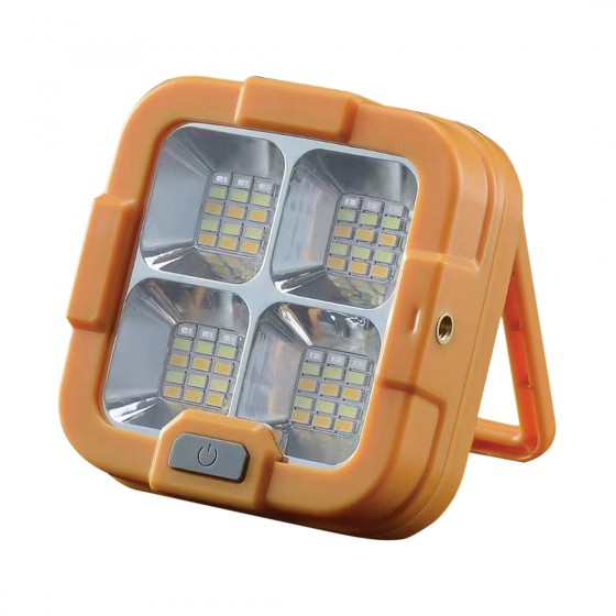 Прожектор акумуляторний LED GLEDE 30W ORANGE, 1500mAH, 510 Lm,TYPE-C, solar panel 112*50*112мм