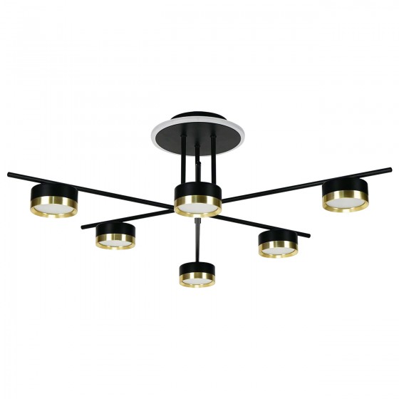 Светильник LIV GX53 C-6 BK+GL, 6xGX53,720x700x263мм, черный+золото, ULLATUS
