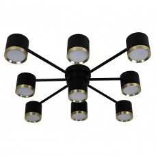 Светильник LIV GX53 C-8+1 BK+GL,, 9xGX53,750x750x140мм, черный+золото, ULLATUS