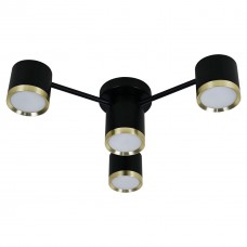 Светильник LIV GX53 CL-3+1 BK+GL, 4xGX53,462x410x140мм,  черный+золото, ULLATUS