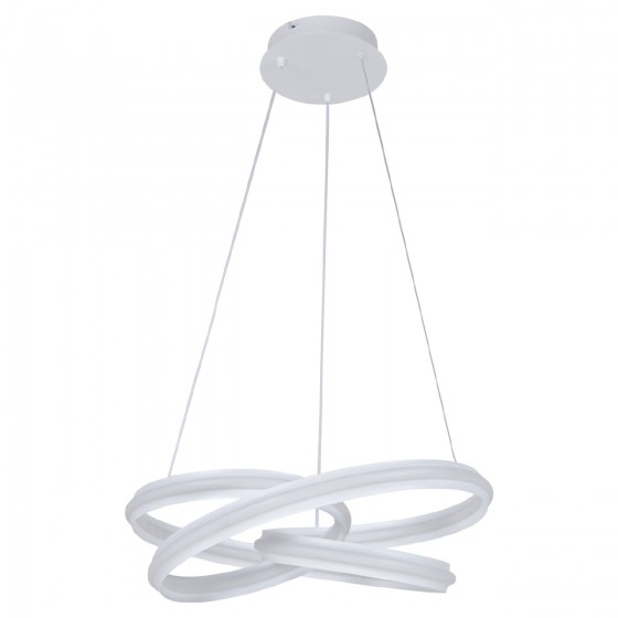 Люстра підвісна LED NILS 118Вт WH, 3000-6000К, 300-10030Лм, пульт ДУ, 500x500х125мм, білий, метал, HOPFEN