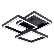 Люстра LED RIKDOM-65-BK 65Вт, 3000-6000К, 300-5200 Лм, пульт ДУ, 415×360мм, чорний, метал, V-WATT