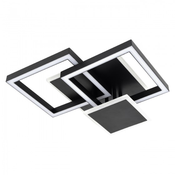 Люстра LED RIKDOM-75-BK 75Вт, 3000-6000К, 300-6000 Лм,пульт ДУ, 405×335мм, чорний, метал, V-WATT