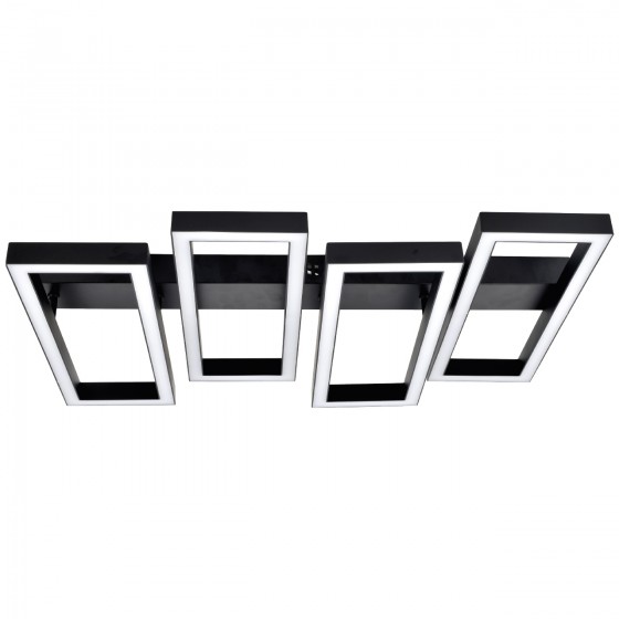 Люстра LED RIKDOM-75-CL-BK 75Вт, 3000-6000К, 300-6000 Лм, пульт ДУ, 570×345мм, чорний, метал, V-WATT