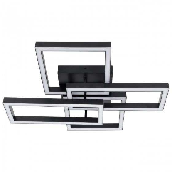 Люстра LED RIKDOM-82-BK 82Вт, 3000-6000К, 300-6560 Лм, пульт ДУ, 560×480мм, чорний, метал, V-WATT