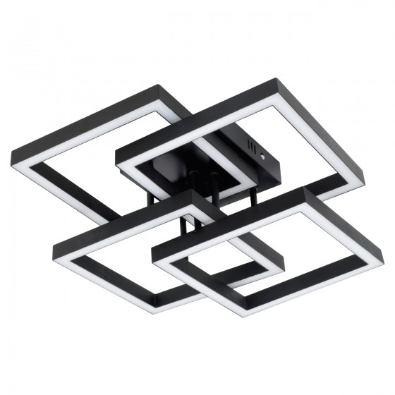 Люстра LED RIKDOM-85-BK 85Вт, 3000-6000К, 300-6800 Лм, пульт ДУ, 410×410мм, чорний, метал, V-WATT