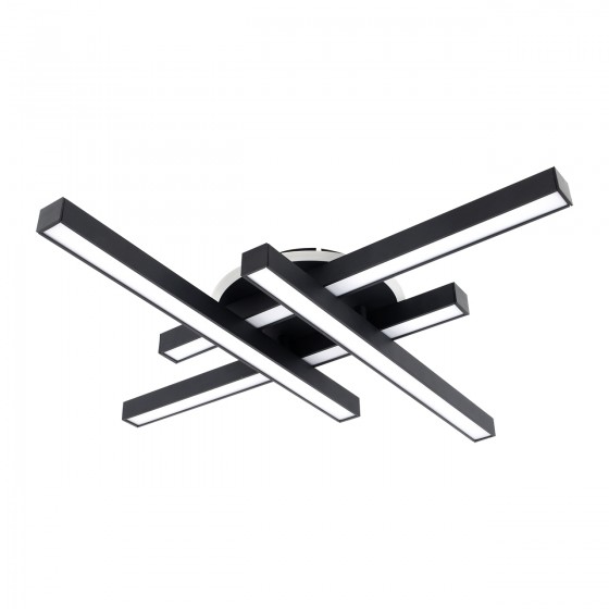 Люстра LED Rainart-4-1 BK 75Вт, 3000-6000К, 300-6000 Лм, пульт ДУ, 700×700мм, чорний, NEW ARTIER