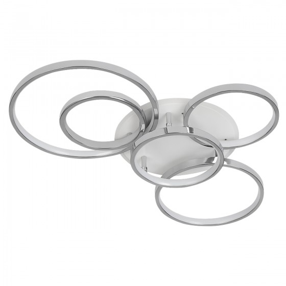 Люстра LED Rondart-90 Вт CHR, 3000-6000К, 300-7200 Лм, пульт ДУ, 800х520х120мм, хром, NEW ARTIER