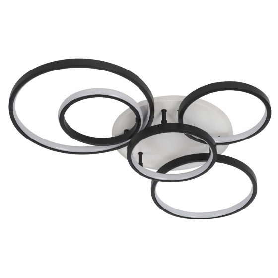 Люстра LED Rondart-90Вт BK, 3000-6000К, 300-7200 Лм, пульт ДУ, 800х520х120мм, чор. NEW ARTIER