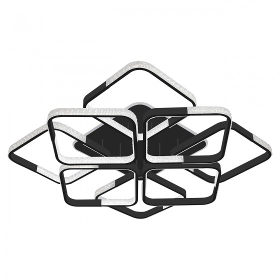 Люстра LED SCHWARTS-RGB-190Вт BK, 3000-6000К, 300-15200 Лм, пульт ДУ, 730х730мм, чорний, метал, V-WATT