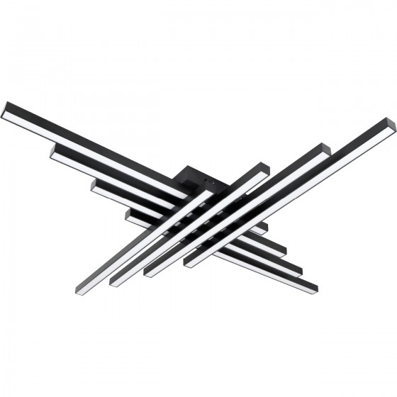 Люстра LED STERK-8 BK 150Вт, 3000-6000К, 300-14400 Лм, пульт ДУ, 1120×1120мм, чорний, метал, HOPFEN