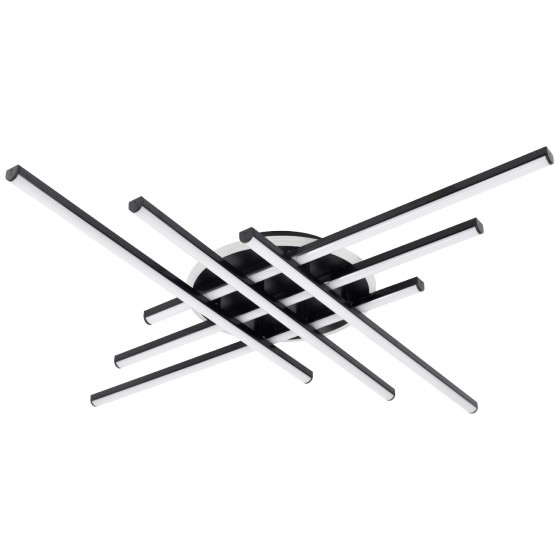 Люстра LED STEUART 6-1-SL-BK 110Вт, 3000-6000К, 300-8800 Лм, пульт ДУ, 850×850мм, чорн. NEW ARTIER